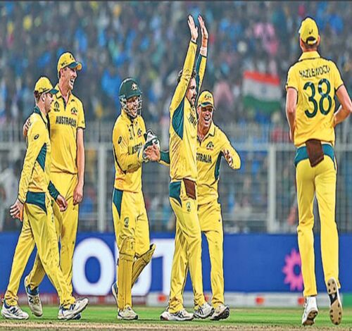 Australia-secured-a--wicket-victory-against-South-Africa-in-the-ICC-Cricket-World-Cup--paving-their-way-to-the-final-showdown-against-India